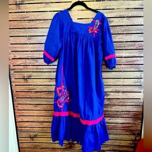 Vintage Royal Blue House Dress M
